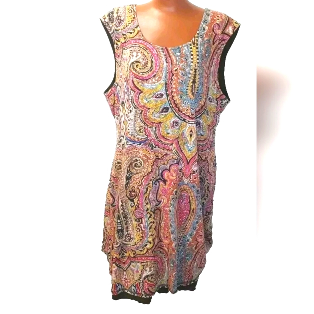 Northstyle Boho Mini Dress Woman Plus 1X Summer Whimsy Fairy Pailsey Sleeveless